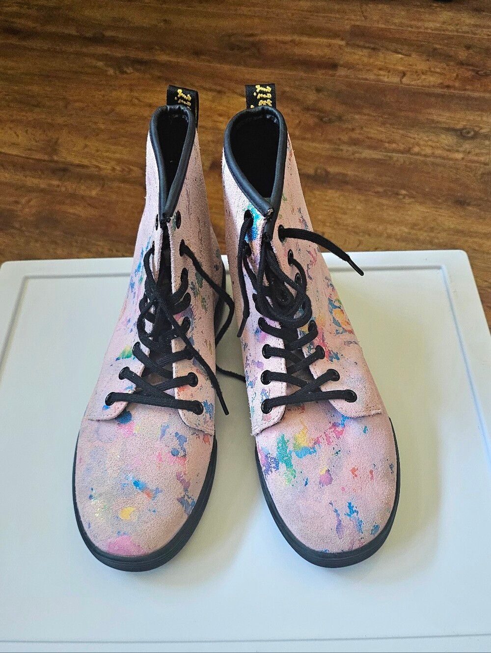 Dr. Marten Paint-Splatter Lace-Up Women's Boots - 8